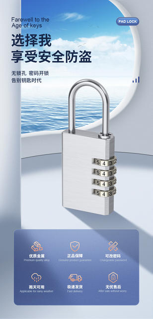 Solid Copper Password Padlock Luggage Lock Dormitory Cabinet Lock Gym Mini Password Lock Waterproof Small Lock Head detail 2