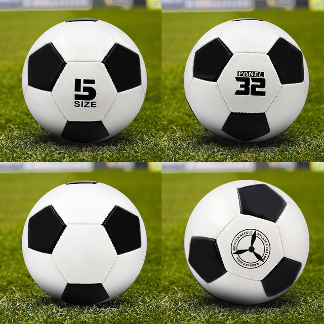 Football wholesale children No. 4 No. 5 No. 3 adult primary and secondary school students training competition world cup black and white PVC machine sewing PU detail 2