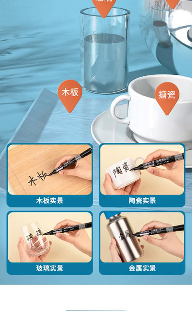 Deli Marker Pen Black Oil-Based Waterproof Pen Sk109 Large Capacity Logistics Special Oil-Based Pen Large Tip Pen Wholesale detail 9
