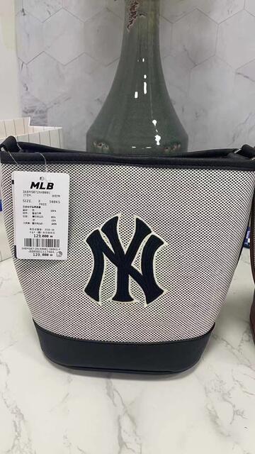 Korean Mlb Canvas Bucket Bag Underarm Bag Handbag Ny Fashion Trendy Women's Bag Versatile Shoulder Crossbody Bag detail 6