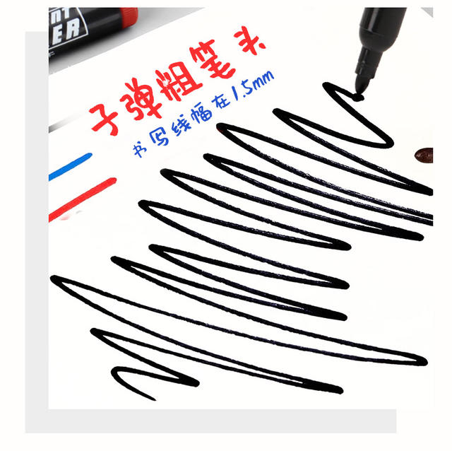 700 Thickened Oil-Based Marker Pen Refillable for Logistics, Large-Capacity Quick-Drying Blue-Black Thick Pen detail 8