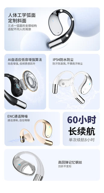Ear-Mounted Ai Smart Translation Bluetooth Headset, Open-Type, Non-In-Ear, Ultra-Long Battery Life, Suitable for Xiaomi Sports Headsets detail 9