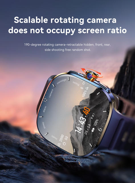 Cross-Border Wide-Screen Card-Insertable M99 Smart Watch 5g Global Communication 2.4inch Waterproof Rotating Camera Google Phone Watch detail 4