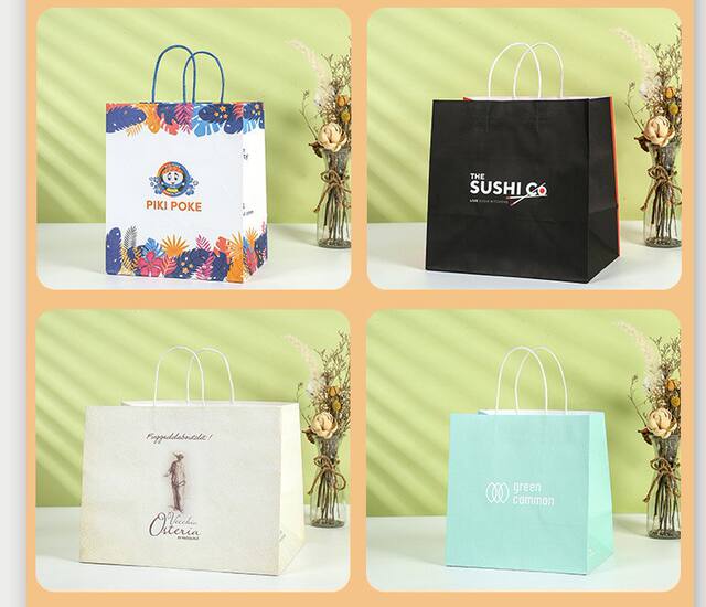Brown Packing Paper Bags Are Universal Packaging Bags That Can Be Printed with Logos for Holiday Shopping, Gift Bags, Catering and Takeaway detail 12
