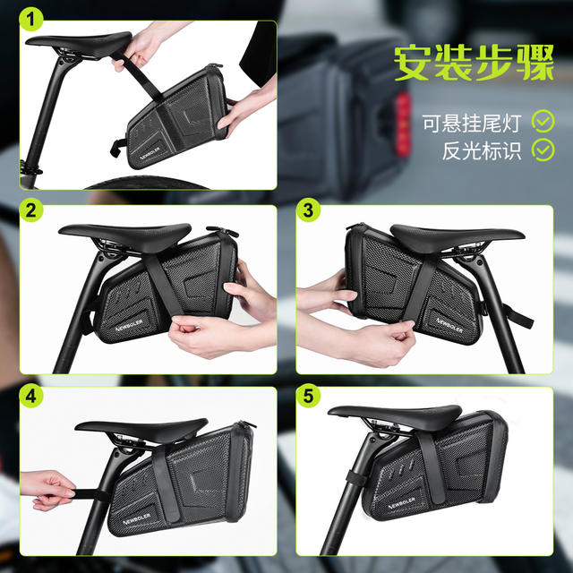 Newboler Bicycle Tail Bag Saddle Bag Hard Shell Waterproof Cycling Bag Tool Bag Mountain Storage Bag detail 11