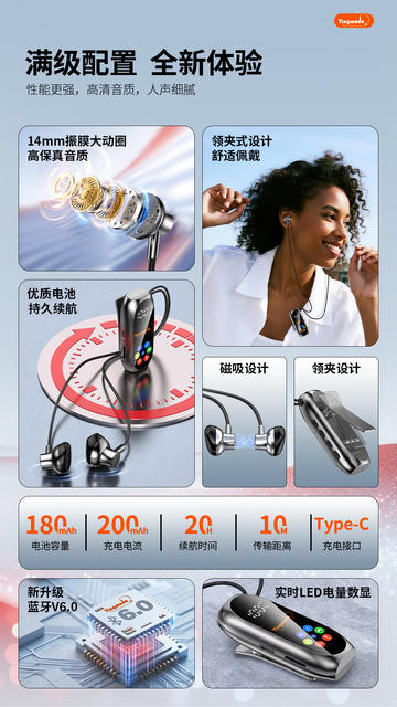 Cross-Border Popular Clip-On Bluetooth Earphones with High Sound Quality, Long Battery Life, Noise Reduction, Ultra-Clear Calls, and Wireless Sports Earphones detail 6