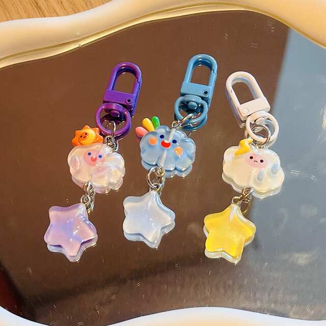 New Cloud Star Mobile Phone Rope Creative Cute School Bag Pendant Student Niche Resin Accessories Hanging Chain Mobile Phone Chain detail 4