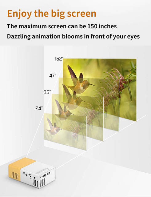 Foreign trade hot YG300 yellow and white mini projector portable children home HD convenient projector wholesale detail 2