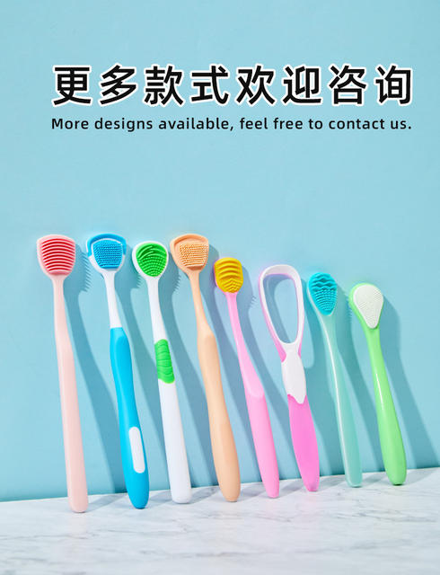 Tongue Scraper Tongue Coating Cleaner Separate Packaging Factory Wholesale Oral Tongue Coating Cleaning Brush Scraping Tongue Adult detail 1
