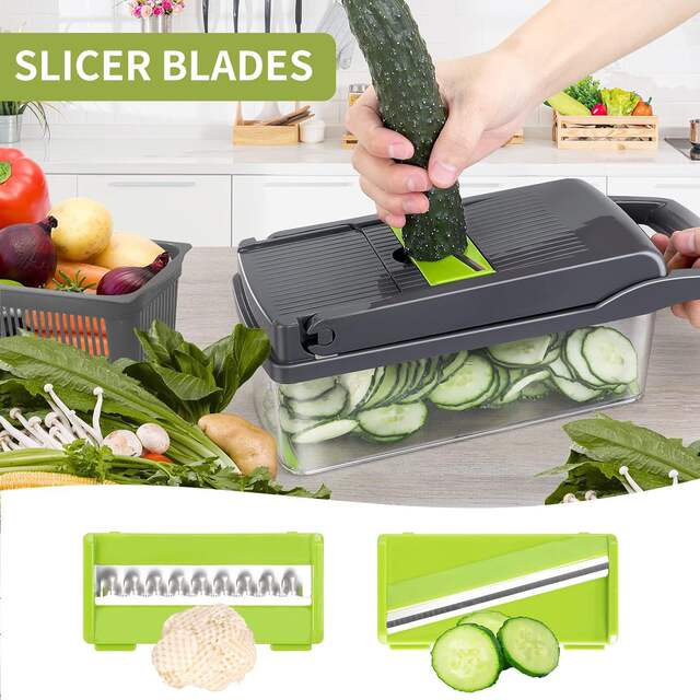 Multifunctional vegetable cutting artifact cross-border Amazon kitchen dicer grater shredder kit vegetable chopper detail 4