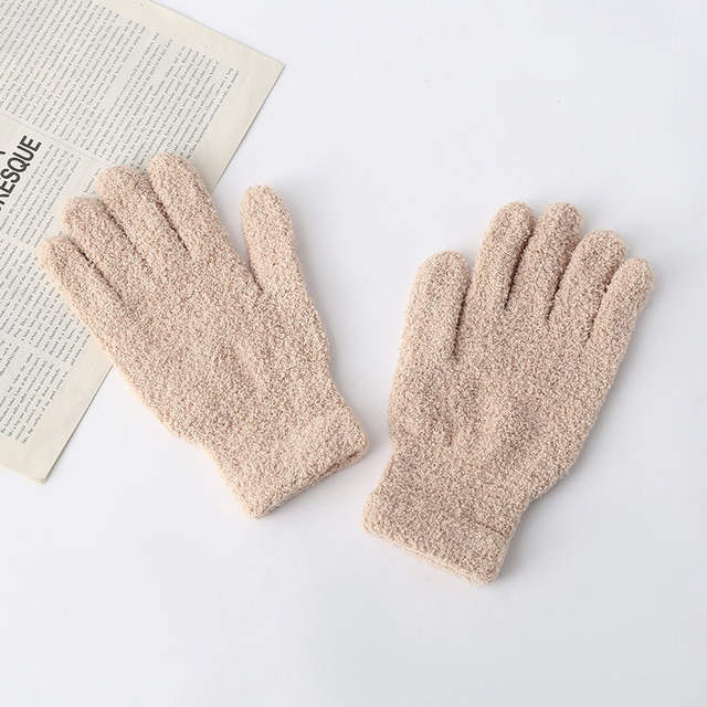Candy-Colored Winter Warm Gloves, Coral Fleece, Suitable for Work, Cycling, Office Use, Cold-Proof, Windproof, Solid Color, Versatile, Five-Finger, Cute detail 8