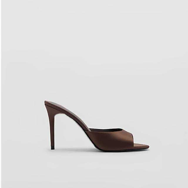 Plus-Size Fashion Simple Solid Color Slip-On High-Heeled Women's Slippers 2026 New Style Sexy Open-Toe Stiletto Shoes detail 8