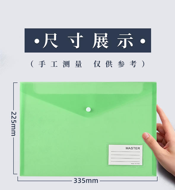 Transparent A4 Plastic Waterproof Document Bag, Archival Material Bag, Student Test Paper Bag, Label Invoice Bag, Custom Printed Logo detail 12