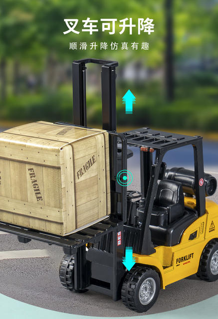 Engineering Vehicle Children's Toy Forklift Boy Alloy Toy Car Simulation Mini Pull-Back Toy Construction Engineering Forklift detail 5