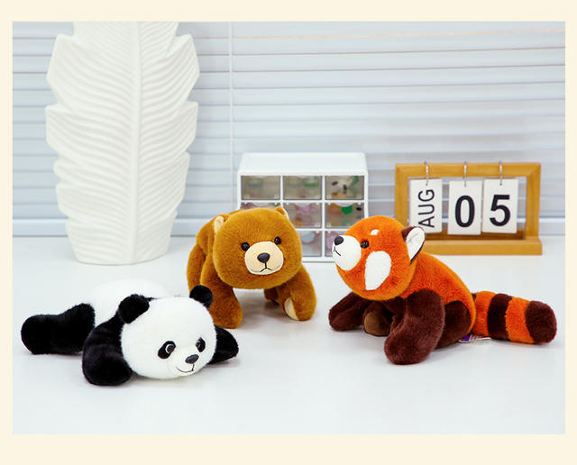 Genuine very precious sweet three-position animal doll sloth lie prone small doll palm treasure raccoon plush toy detail 9