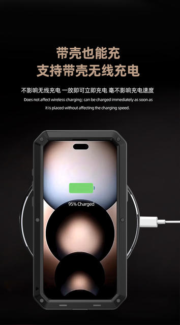 Cross-Border Applicable iPhone 18 Pro Max Phone Case, Metal Three-Proof Case for Apple 17 Pro Max, Anti-Drop Protective Cover detail 9