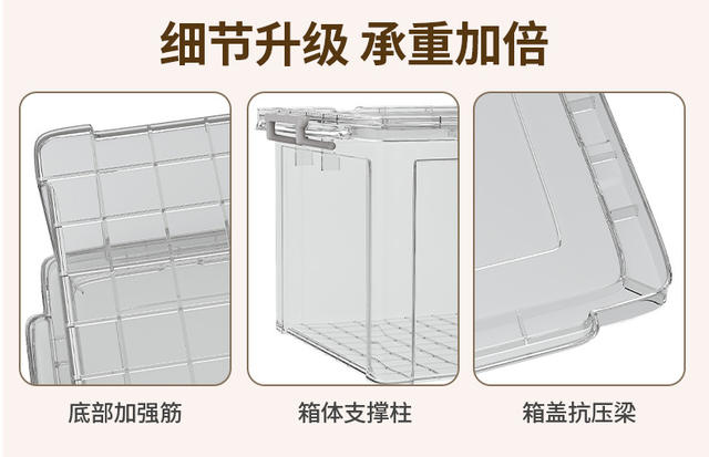 Transparent Storage Box Household Plastic Storage Box Wardrobe Clothes Large Capacity Toy Snack Storage Box detail 11