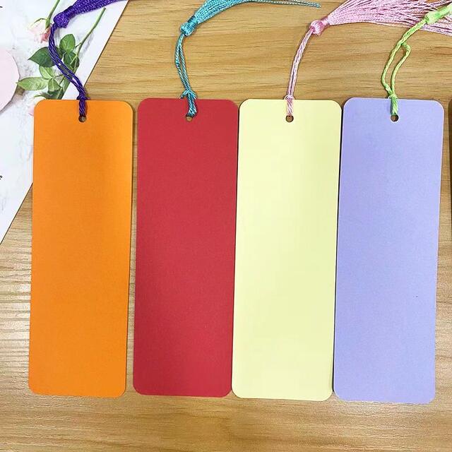 Blank Bookmark Self-written Paper Handwritten Primary School Student Production Material Package diy Handmade Dried Flower Bookmark Card Tassel detail 8