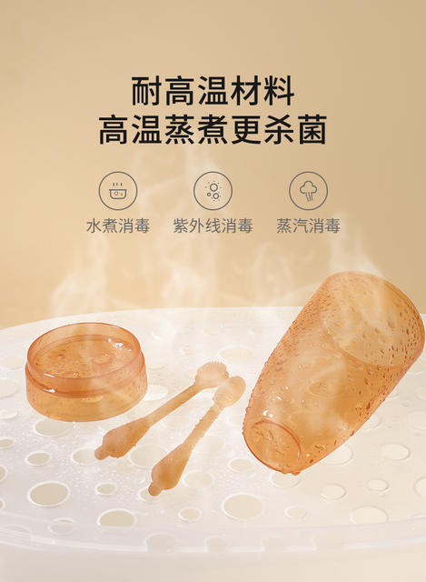 Children's Food Grade Silicone Baby Toothbrush One-piece Boiled Baby's deciduous teeth Tongue Coating Cleaning 3-piece Set detail 8