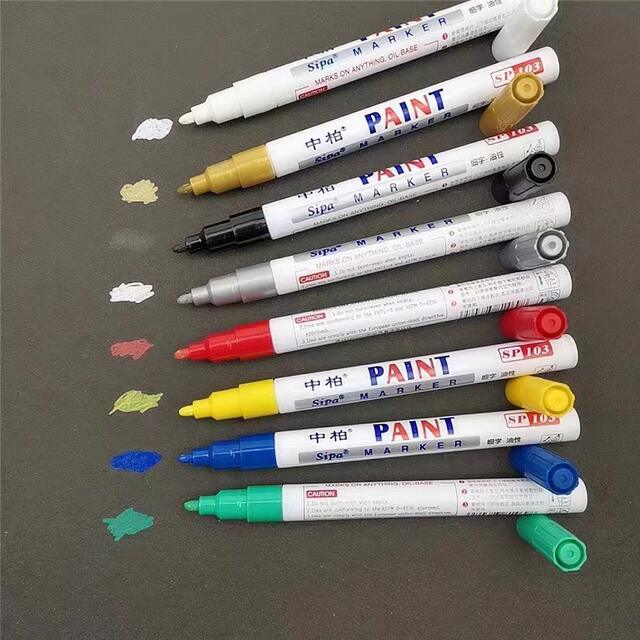 genuine goods paint pen SP-110 marker metal plastic tire color pen white black silver red does not fade detail 10