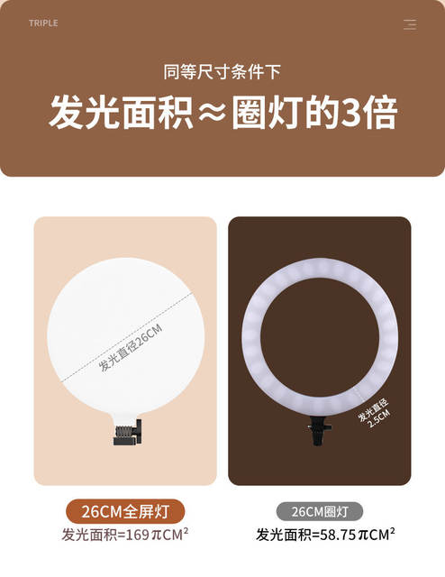 【Full-Screen Fill Light】Mobile Phone Live Streaming Stand with Dual Camera Positions and Fill Light, Complete Set of Equipment for Mobile Phone Live Streaming Shooting Three detail 4