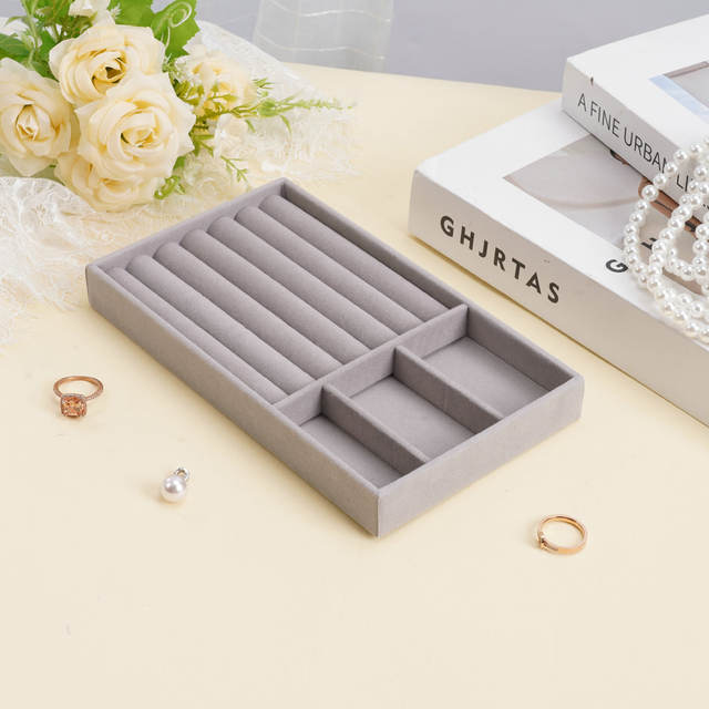 Velvet Jewelry Storage Box, Jewelry Box, Ring, Earrings, Bracelet, Necklace Storage and Display Rack, Drawer-Type Liner detail 3