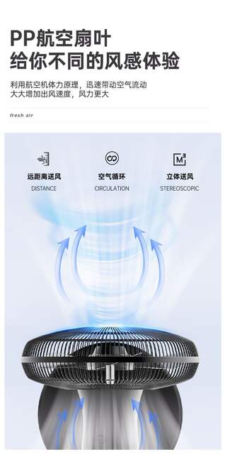Ox floor fan electric fan household floor fan living room vertical office small fan light sound strong wind detail 10