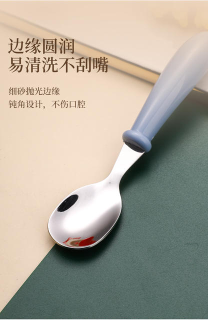 304 children's tableware suit stainless steel baby eating spoon children's tableware fork spoon fork detail 5