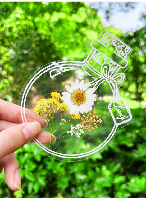 Dried Flower Bookmarks, Handmade DIY Materials, Autumn Childhood Collection Book in Bottles, Transparent Leaf Specimen Plastic Film detail 12
