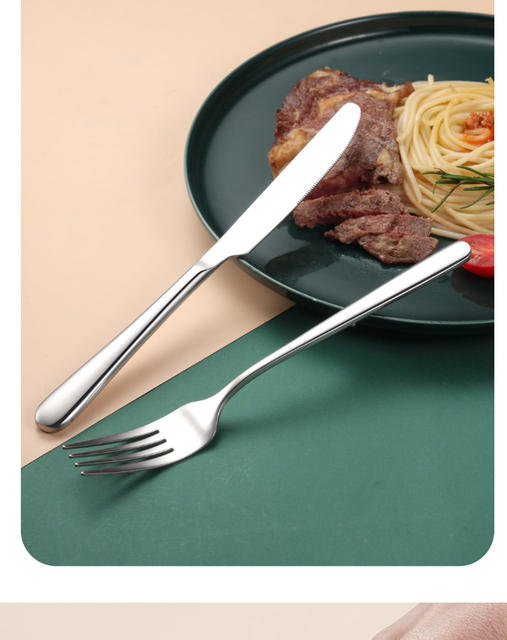Western Tableware Steak Knife Set Table Fork and Knife Set Household Fork Stainless Steel Knife and Fork Gift Box detail 3