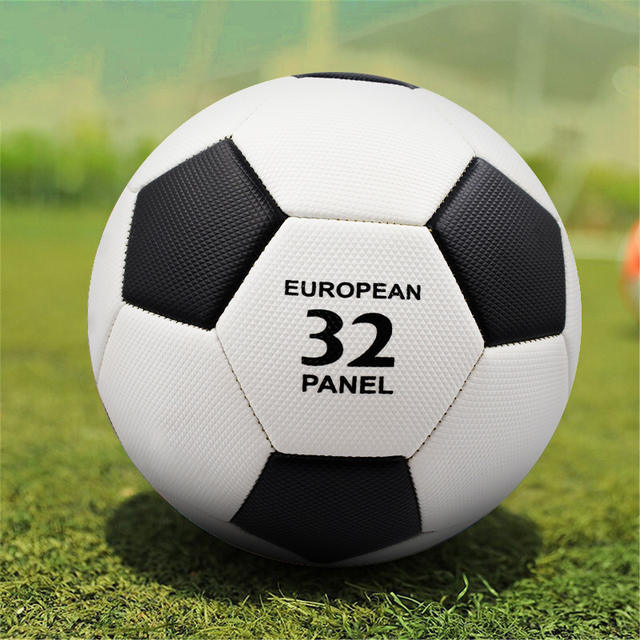 Football wholesale children No. 3 No. 4 No. 5 adult primary and secondary school students training competition world cup black and white PVC machine sewing PU detail 3