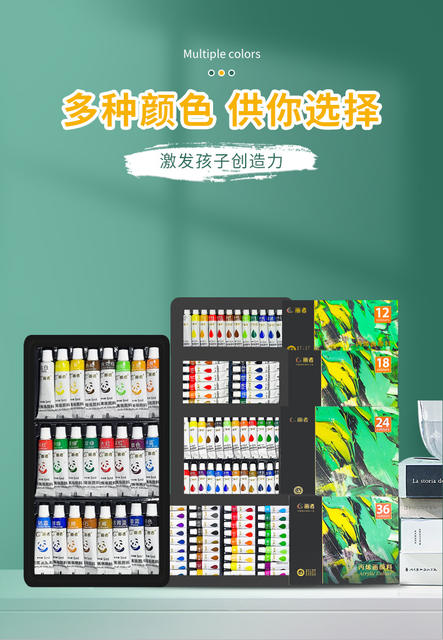 Painter 5/12ml Acrylic Paint Set 12/18/24/36 Color Tube Portable DIY Painting Art Set detail 4