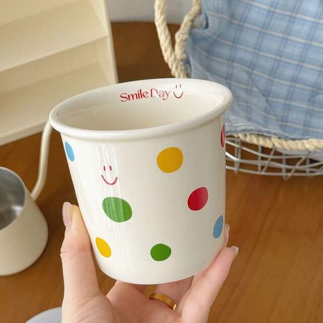 Hand-held ceramic mug imitation paper cup home office cartoon mug to map custom logo coffee cup detail 6