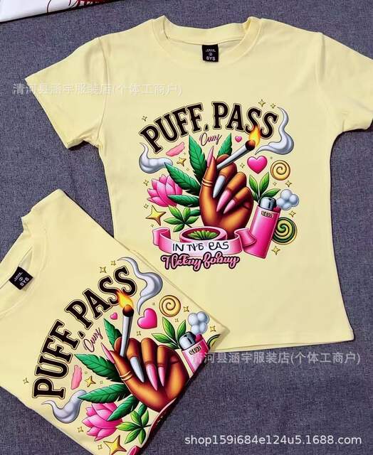 Basictops Women's Short-Sleeved T-Shirt Summer European and American Cross-Border Ribbed Cotton Cartoon Print Basic Top New Style t detail 8