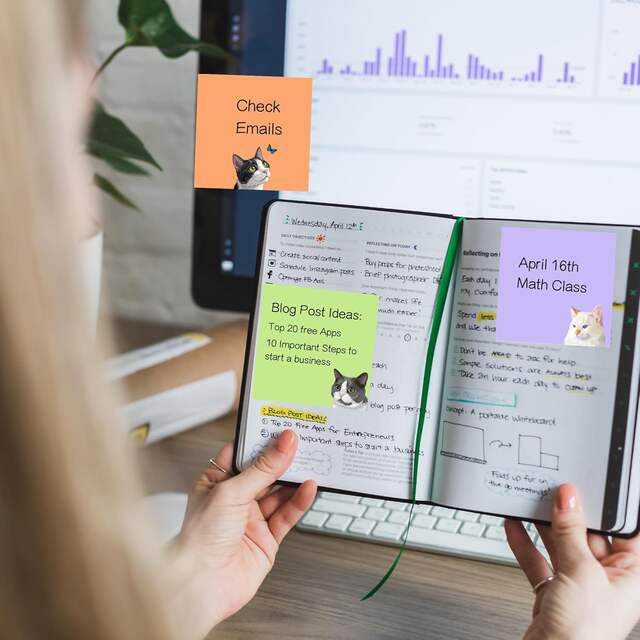 Cross-Border Creative Cat Sticky Notes with Strong Adhesive, Cute Small Notebooks, Colorful Sticky Notes, Small Strips for Marking, Suitable for Students detail 7