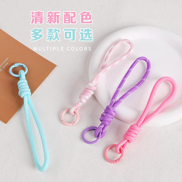 Cute Dopamine Short Phone Lanyard from Xiaohongshu, Dopamine Colorful Rope Keychain Lanyard Accessory detail 2