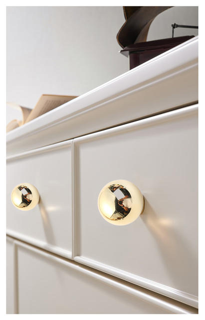 Small Ball Handle European Cream Style Furniture Accessories Drawer Handle Single Hole Exposed Plastic Solid Handle detail 9