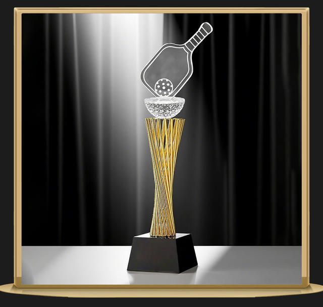 Cross-Border Award Pickleball Crystal Trophy Pickleball Crystal Trophy Medal Sports Pickleball Competition Cup detail 8