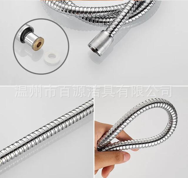 European antique shower hose stainless steel shower head shower Golden black hose 1.5 meters explosion-proof detail 9