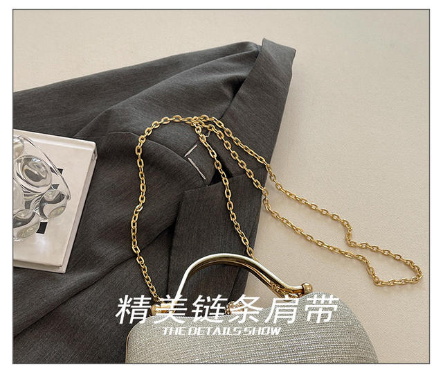 High-End Chain Handbag, Niche Design Women's Bag, Cross-Border New Fashion Chain Bag, Evening Bag, Rhinestone Crossbody Bag detail 7
