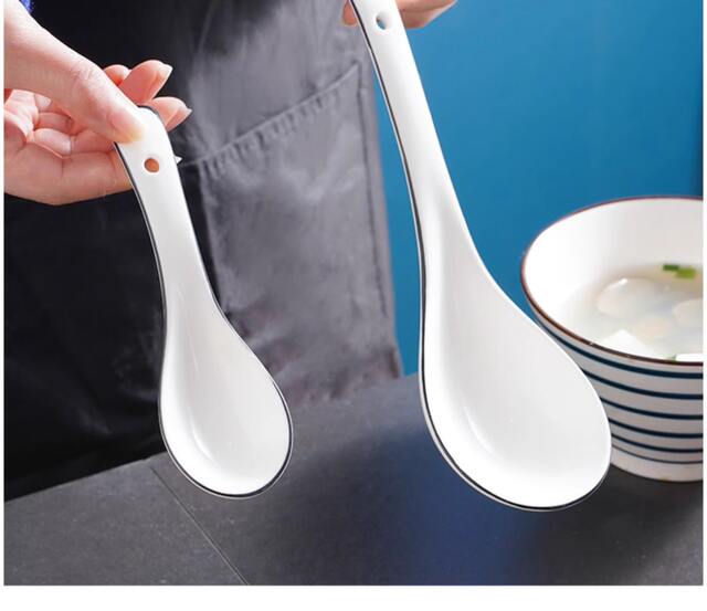 Ceramic Spoon for Home Use, Long-Handled Soup Spoon, Special Tableware for Serving Porridge, Kitchen Large Soup Spoon detail 10
