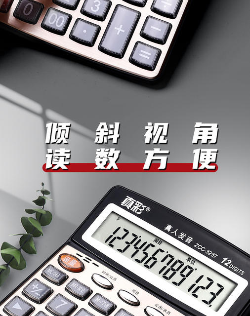 True Color Financial Calculator Accounting Special Battery Calculator Large Office with Voice Computing Machine Office detail 7