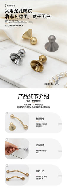 French-Style Zinc Alloy Light Luxury Wardrobe Door Handle Drawer Cabinet Wardrobe Furniture Drawer Modern Minimalist Cabinet Door Handle detail 3