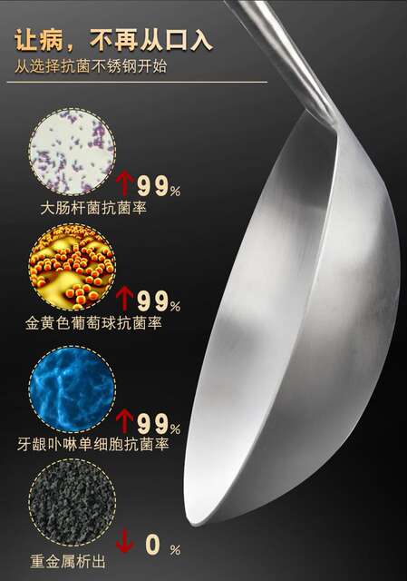 Antibacterial 316 Stainless Steel Frying Spoon Chef's Special Cooking Spoon Household Wooden Handle Spatula Set 304 Soup Spoon Pot Spoon detail 4