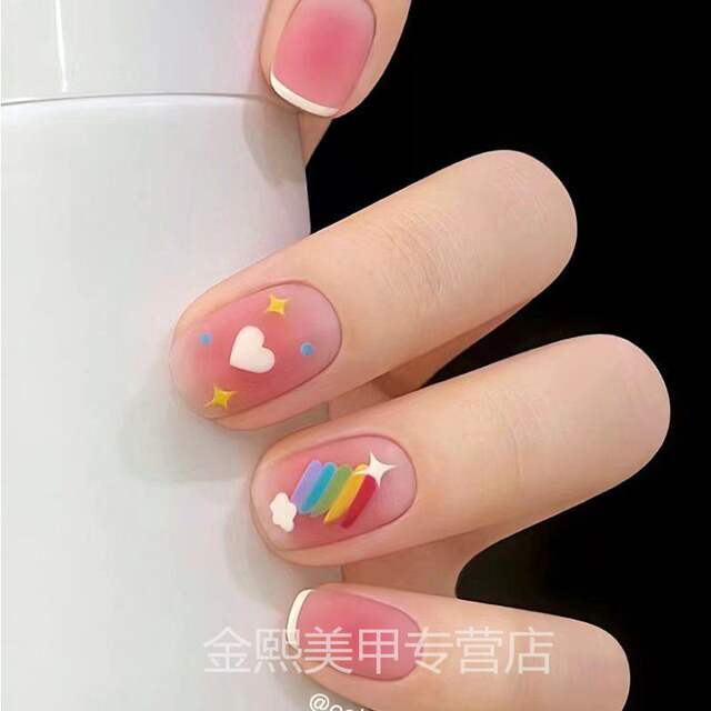Children's Nail Stickers, Girls' Non-Toxic Nail Art Stickers, Dopamine Rainbow 2026 New Self-Adhesive No-Bake Decorations detail 2