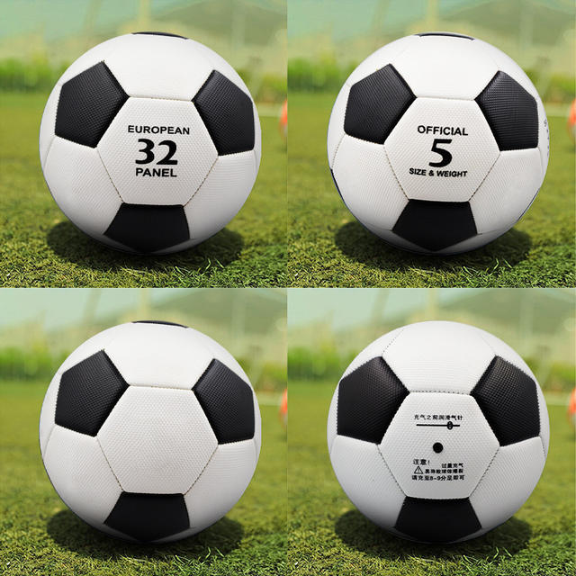 Football wholesale children No. 3 No. 4 No. 5 adult primary and secondary school students training competition world cup black and white PVC machine sewing PU detail 4