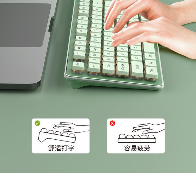Wolfway L1 mechanical feel mute wireless keyboard desktop notebook e-sports game office backlit wired keyboard detail 11