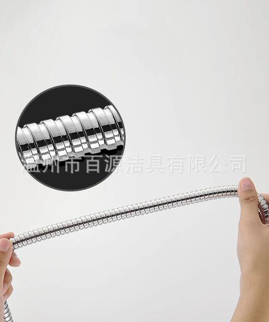 European antique shower hose stainless steel shower head shower Golden black hose 1.5 meters explosion-proof detail 7