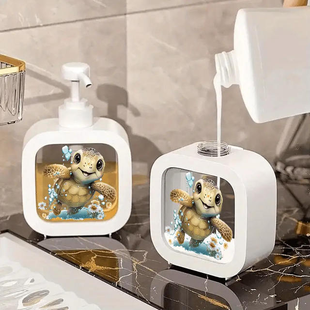 Cute Turtle-Shaped Soap Dispenser - Moisturizing Hand Soap Pump Bottle Suitable for Bathroom and Kitchen Use detail 6