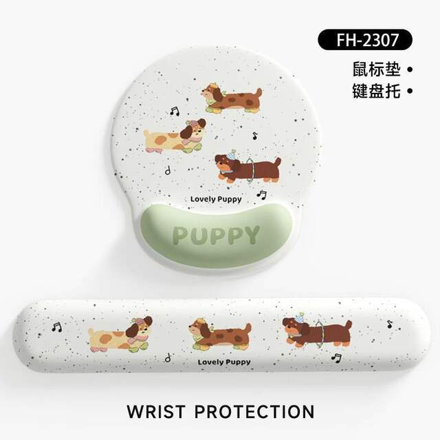 New Cartoon Dachshund Wrist Mouse Pad Girls Wrist Pad Dirty Resistant Office Laptop Keyboard Hand Rest detail 7